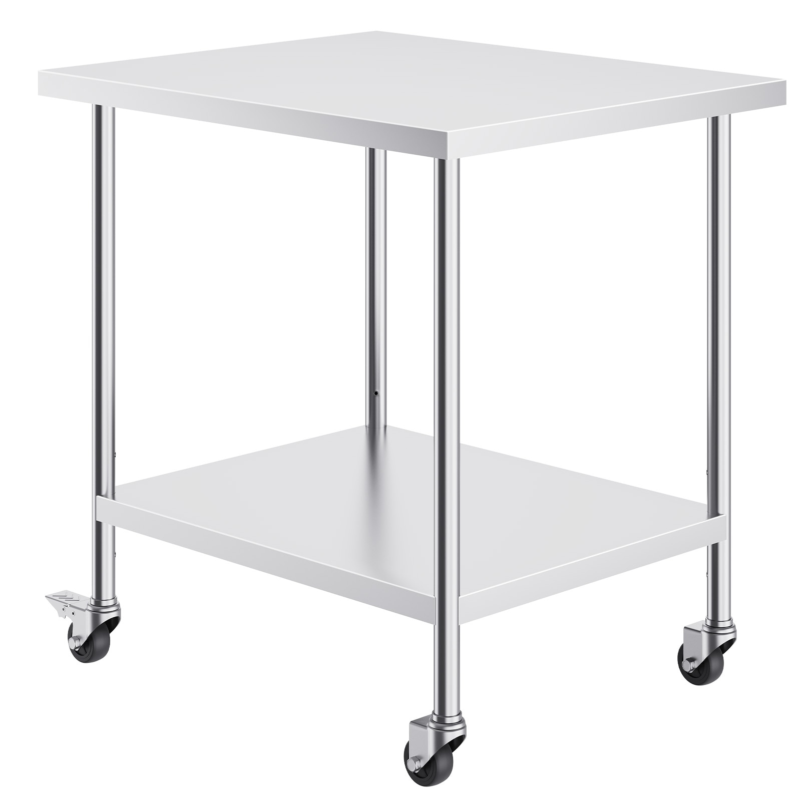 Stainless Steel Commercial Work Table With Wheels For Kitchen_voghion.com